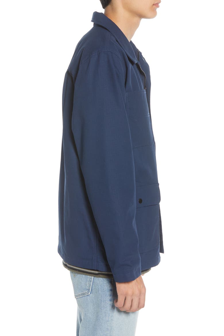 Drill Water Repellent Hooded Chore Coat, Alternate, color, GIBRALTAR SEA