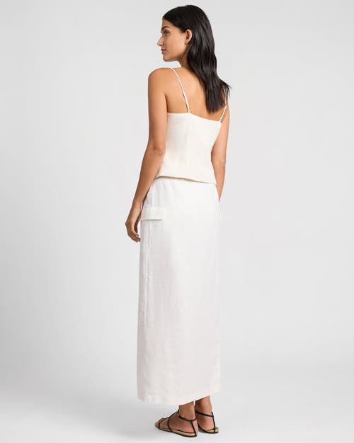 Onia Linen Utility Wrap Maxi Skirt In White