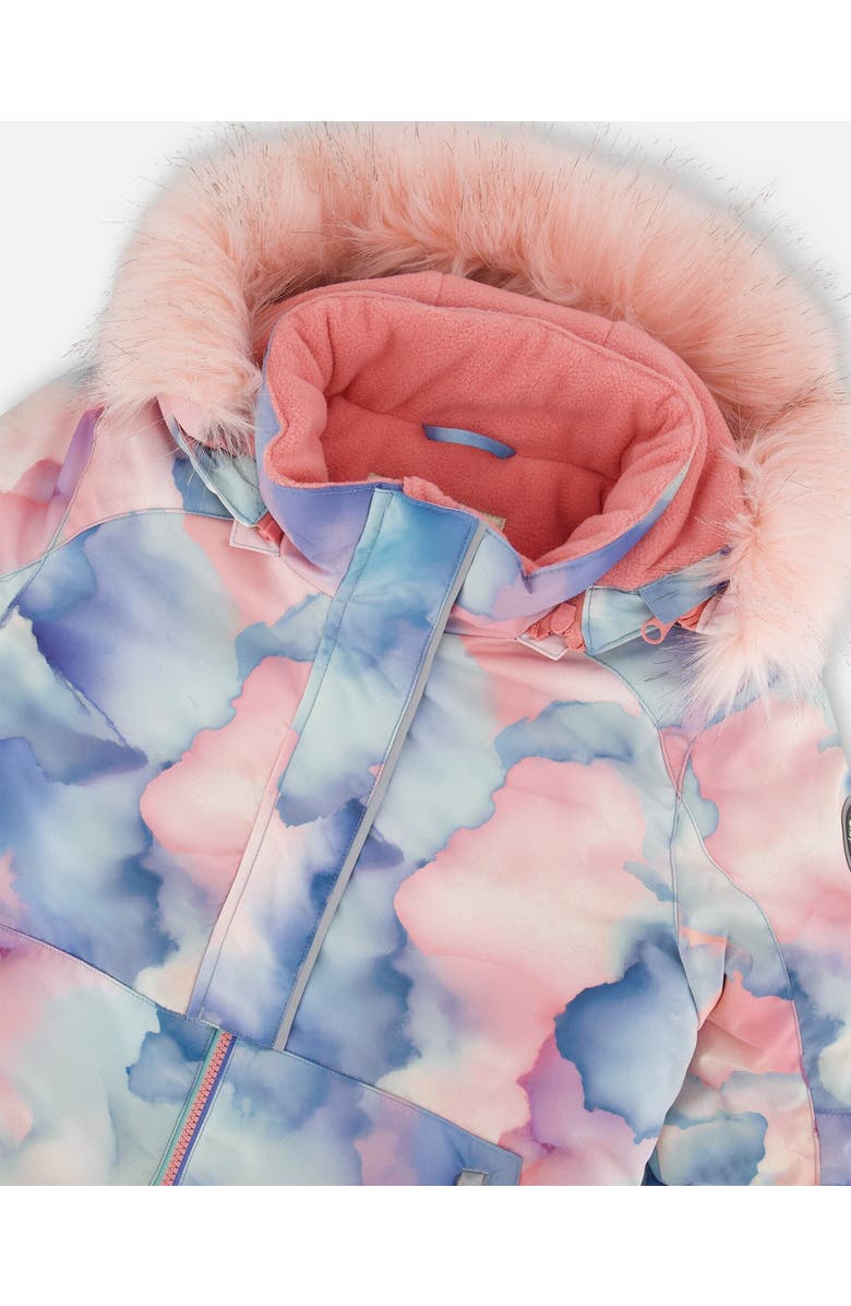 Deux par Deux Girl's Two Piece Snowsuit Printed Pastel Watercolor, Alternate, color, 