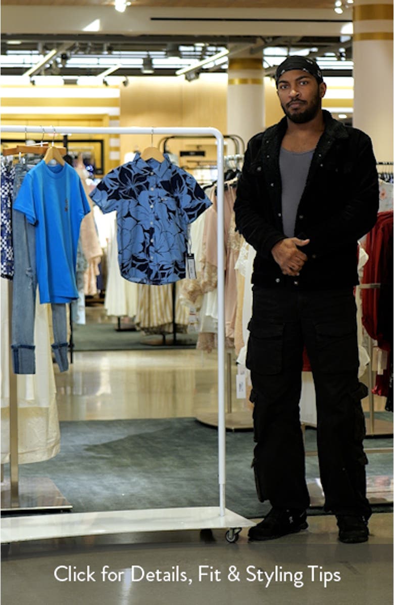 Kids' Floral Short Sleeve Cotton Button-Up Shirt, sales video thumbnail