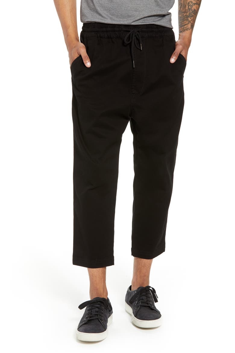 Hudson Leo Drop Crotch Pants, Main, color, BLACK