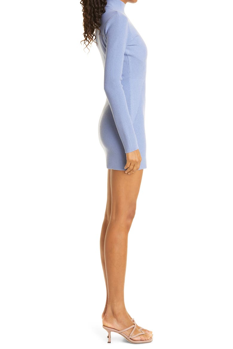 Minas Long Sleeve Merino Wool Blend Turtleneck Minidress, Alternate, color, CORNFLOWER BLUE