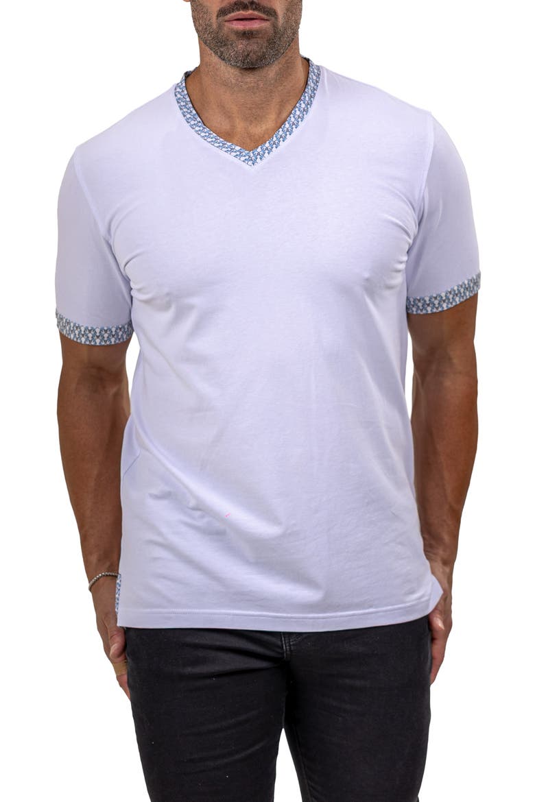 Edison Marthyr0001 White Cotton V-Neck T-Shirt, Alternate, color, WHITE