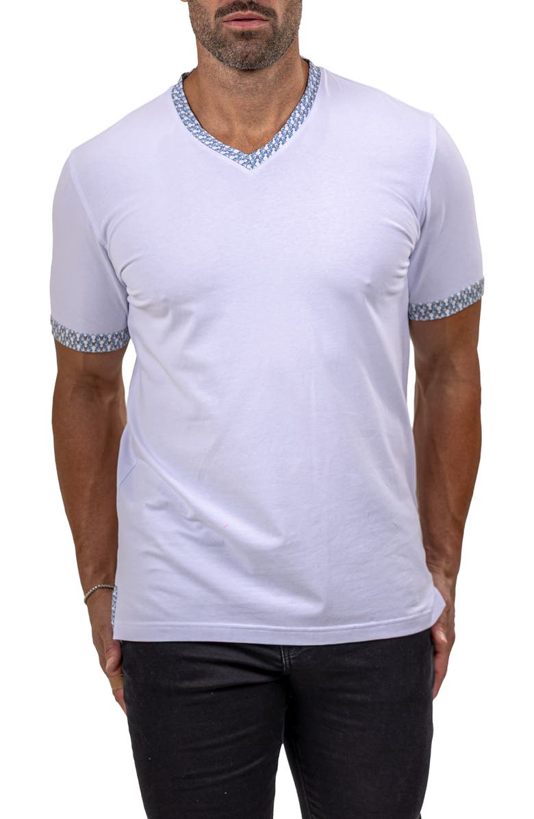Maceoo Edison Marthyr0001 White Cotton V-Neck T-Shirt, Alternate, color, 