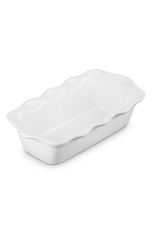 Le Creuset Heritage Stoneware 9-inch Fluted Loaf Pan In White