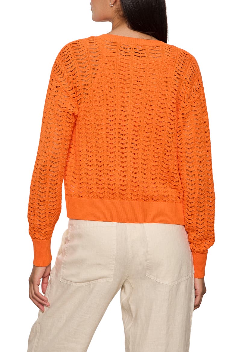 For Keeps Pointelle Cardigan, Alternate, color, HIBISCUS ORANGE