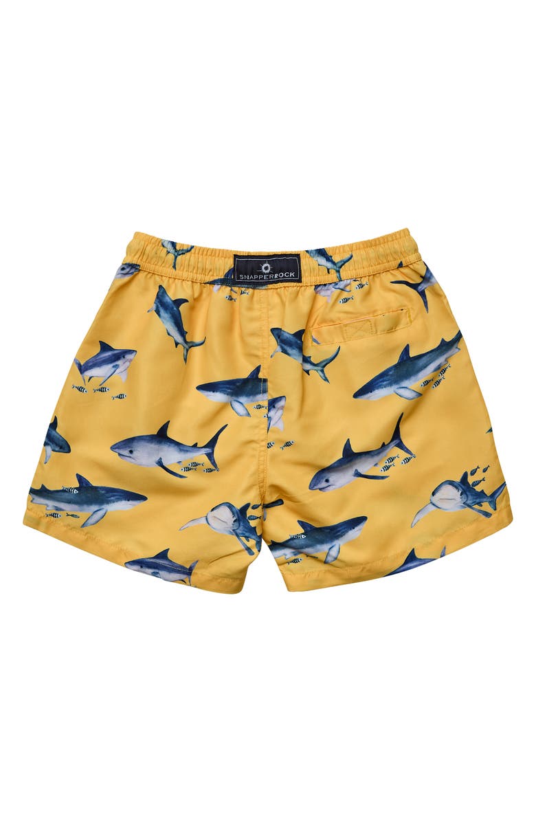 Snapper Rock Sunrise Shark Volley Board Shorts, Alternate, color, 
