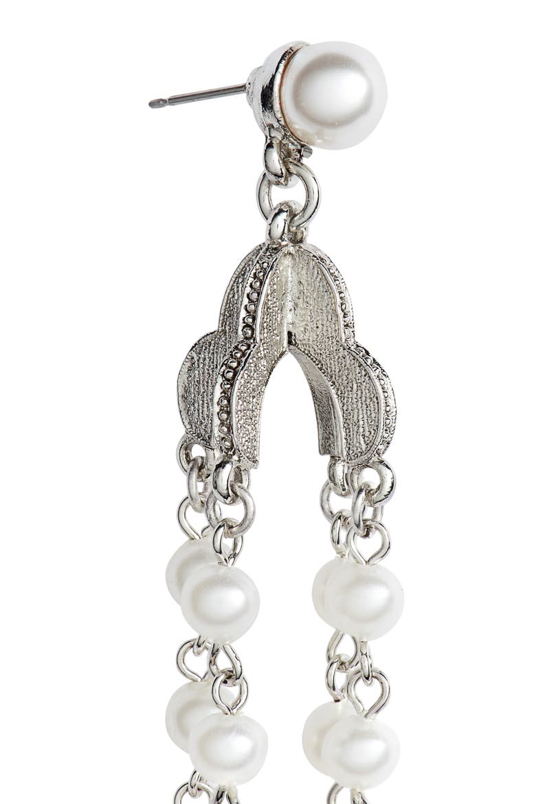 Beaded Drop Earrings, Alternate, color, SILVER