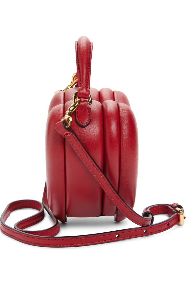 Moschino Love Me Leather Crossbody Bag, Alternate, color, Red
