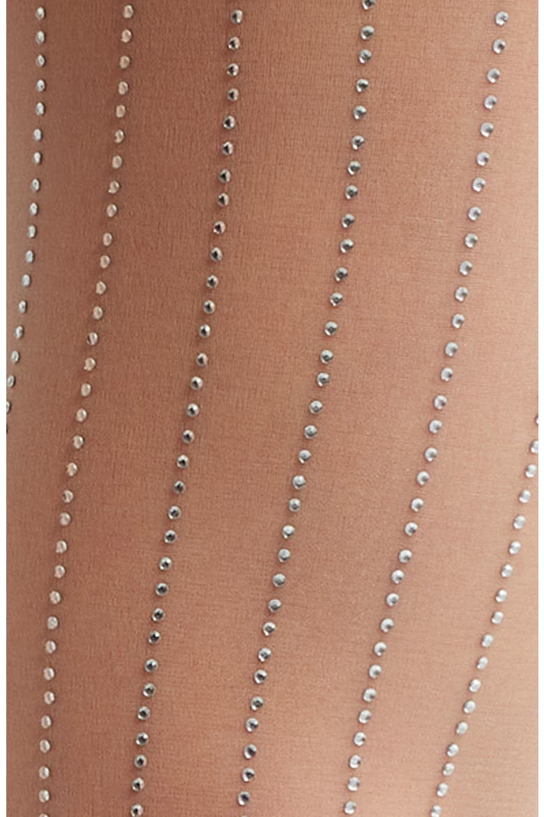 Linear Crystal Tights, Alternate, color, BEIGE