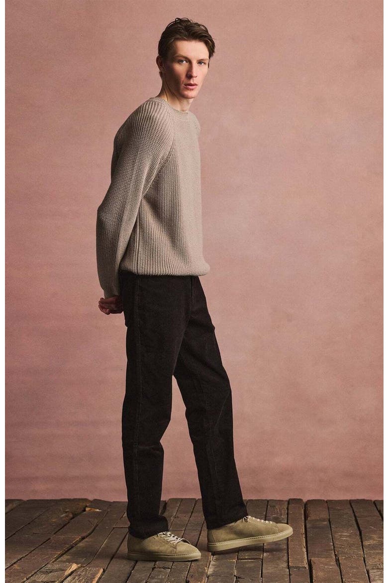 Cotton Fisherman Raglan Crewneck Sweater, Alternate, color, Sand