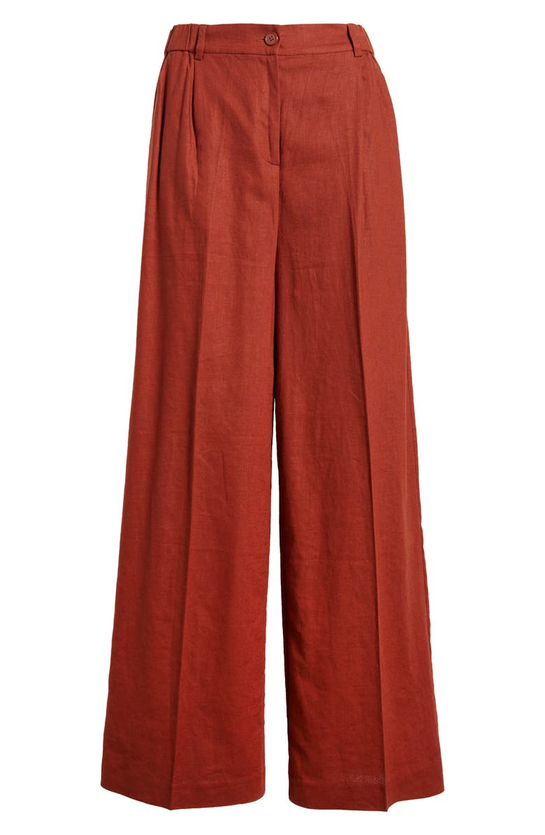 Open Edit Linen Blend Trousers, Alternate, color,