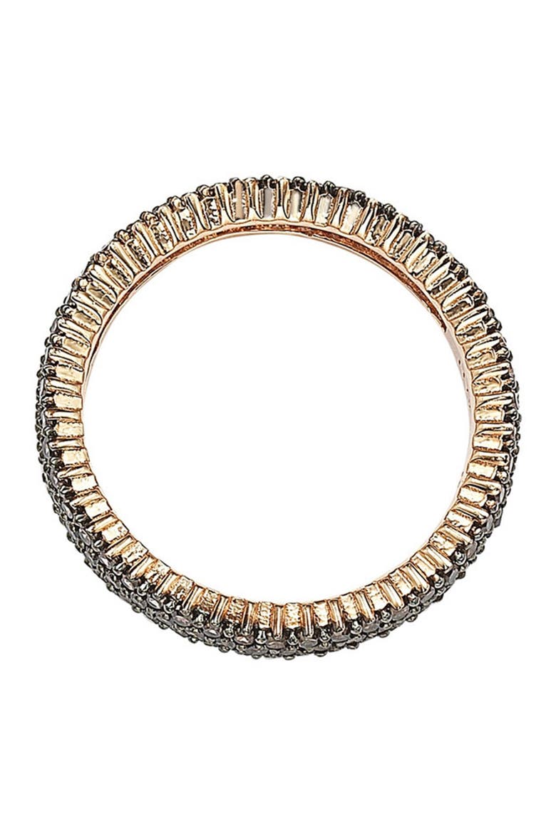 14K Rose Gold Plated Micro-Pave Brown CZ Eternity Band Ring, Alternate, color, BROWN