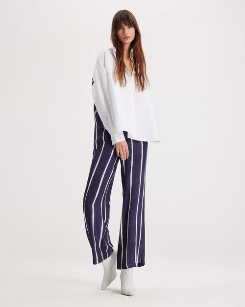 Theo The Label Echo Selena-print Back Banker Shirt In White