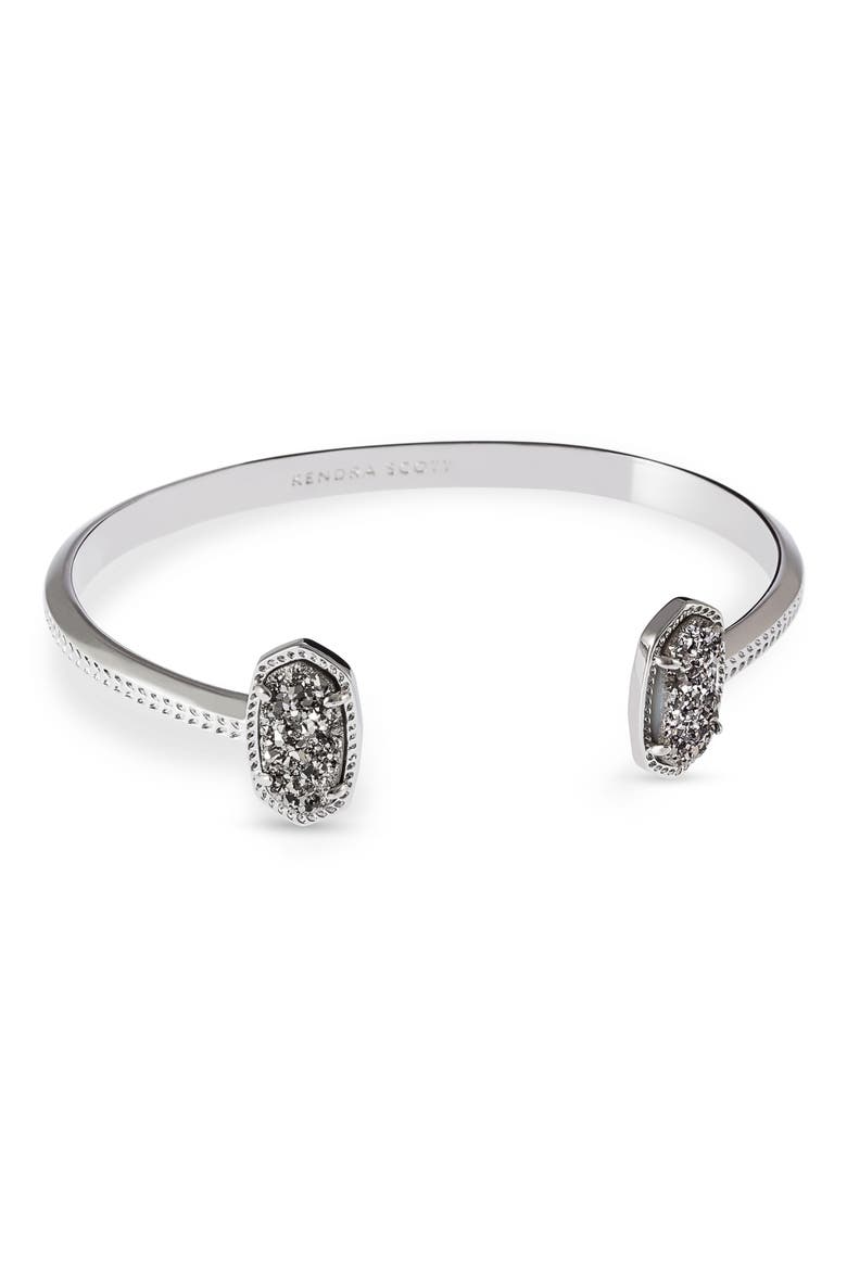 Elton Station Cuff Bracelet, Alternate, color, PLATINUM DRUSY/ SILVER