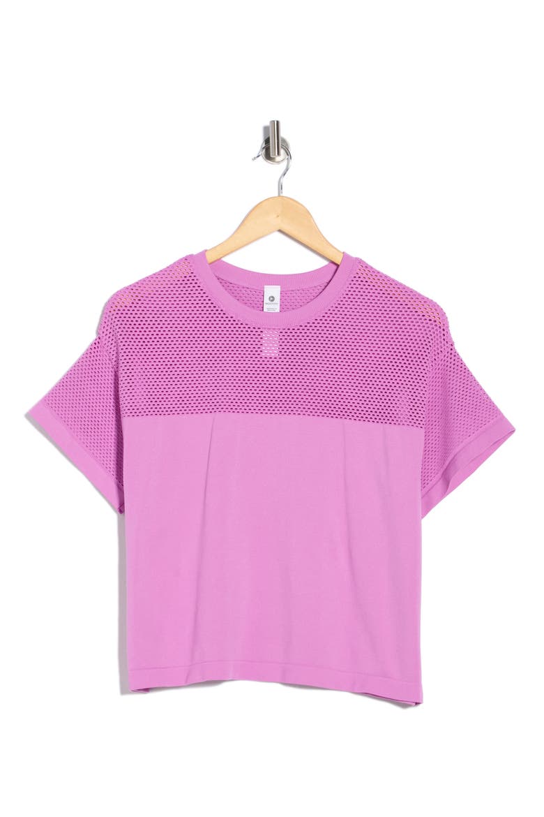 Seamless Net Worth Boxy T-Shirt, Alternate, color, PINK BLOOM