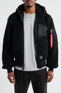 Alpha Industries Quilted Fleece Hooded Flight Jacket