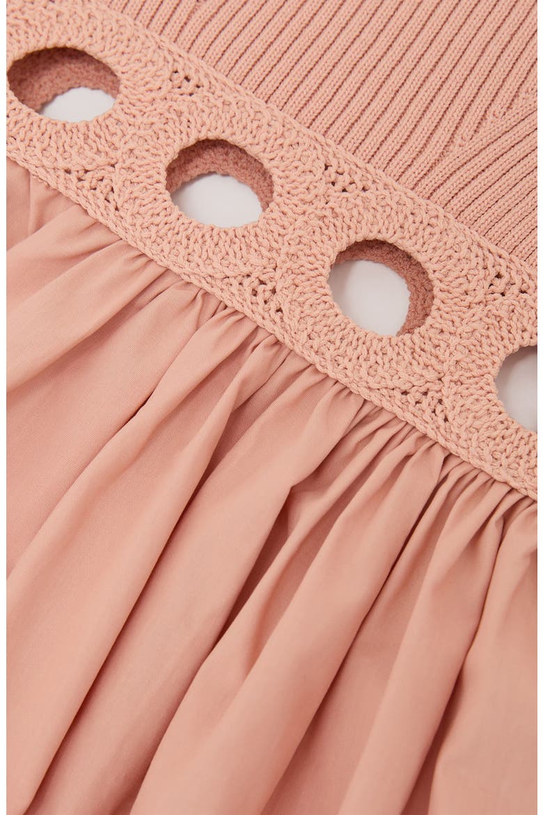Kids' Rita Mixed Media Dress, Alternate, color, APRICOT