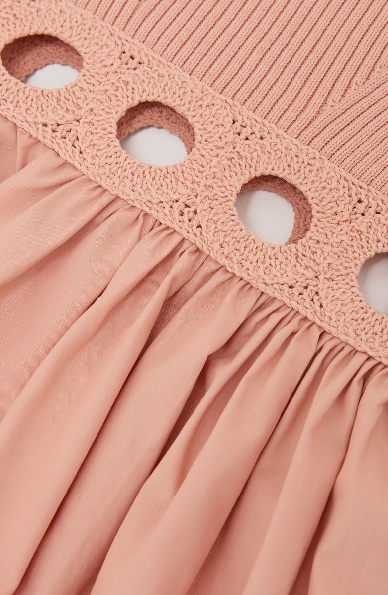 Reiss Kids' Rita Mixed Media Dress, Alternate, color, Apricot