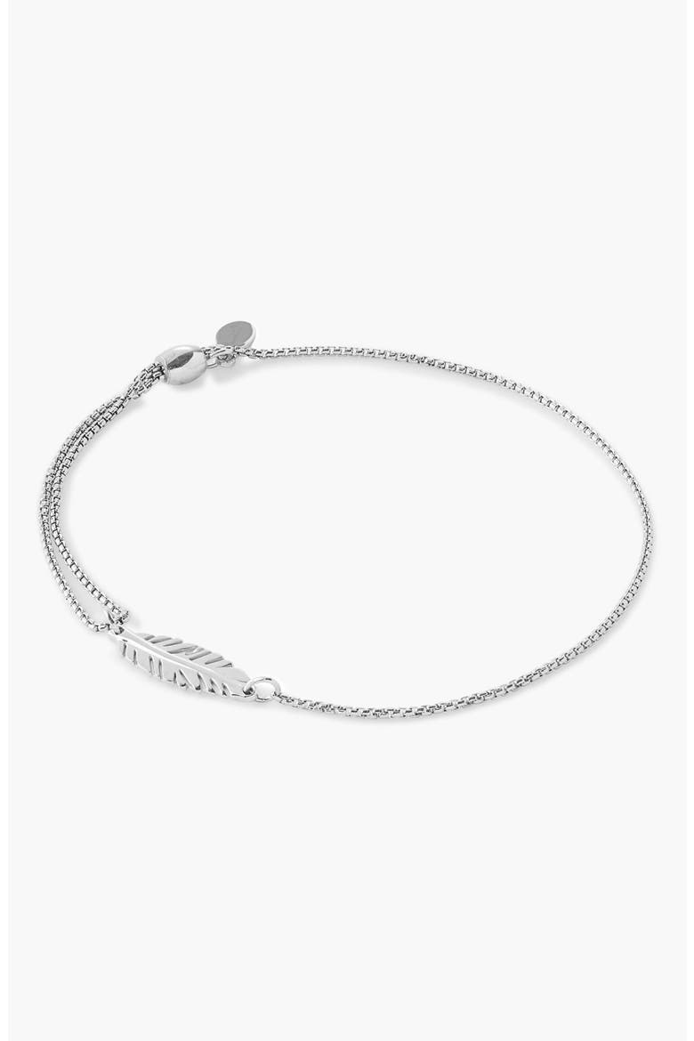 'Providence' Feather Pull Chain Bracelet, Alternate, color, SILVER