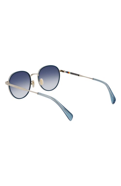 Paul Smith Mabley 53mm Gradient Round Sunglasses In 710 Light Gold/petrol
