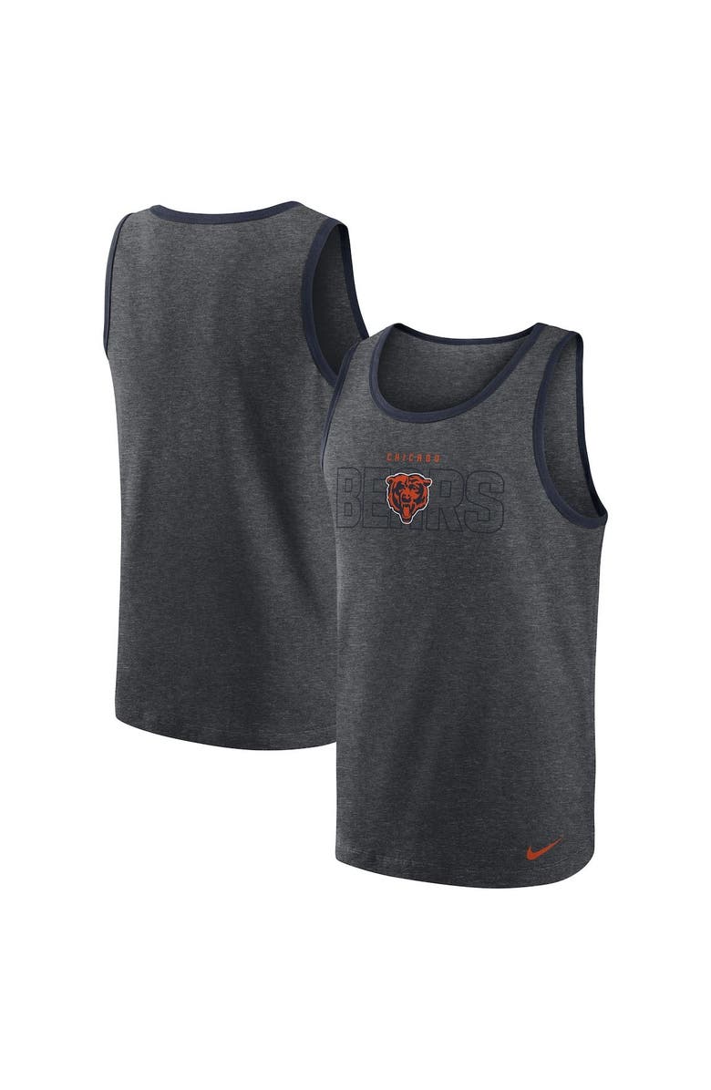 Nike Men's Nike Heathered Charcoal Chicago Bears Tri-Blend Tank Top, Main, color, 