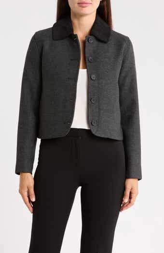 Corduroy Collar Crop Jacket