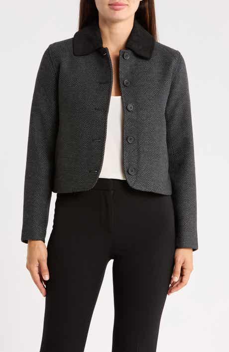 Corduroy Collar Crop Jacket