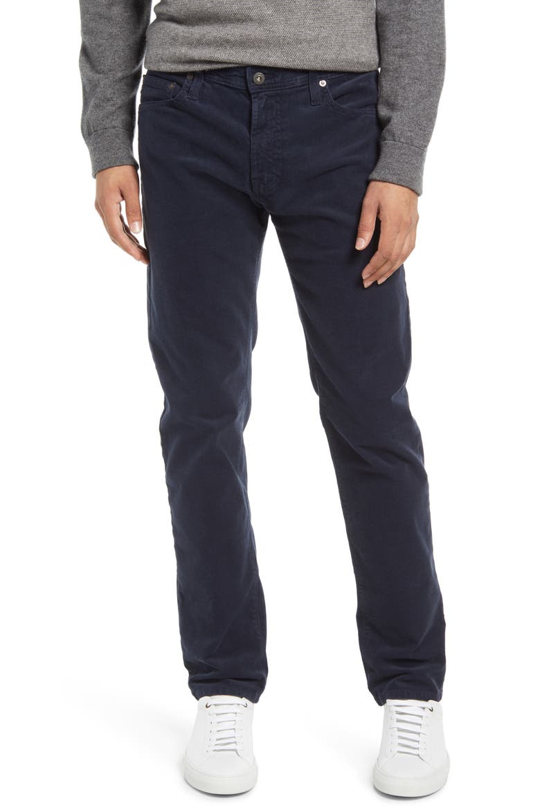 Tellis Slim Fit Corduroy Pants, Main, color, BLUE EXPRESS