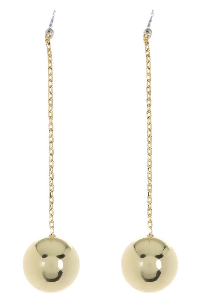 Polished Bead on Chain Drop Earrings, Alternate, color, 18K GOLD CLAD