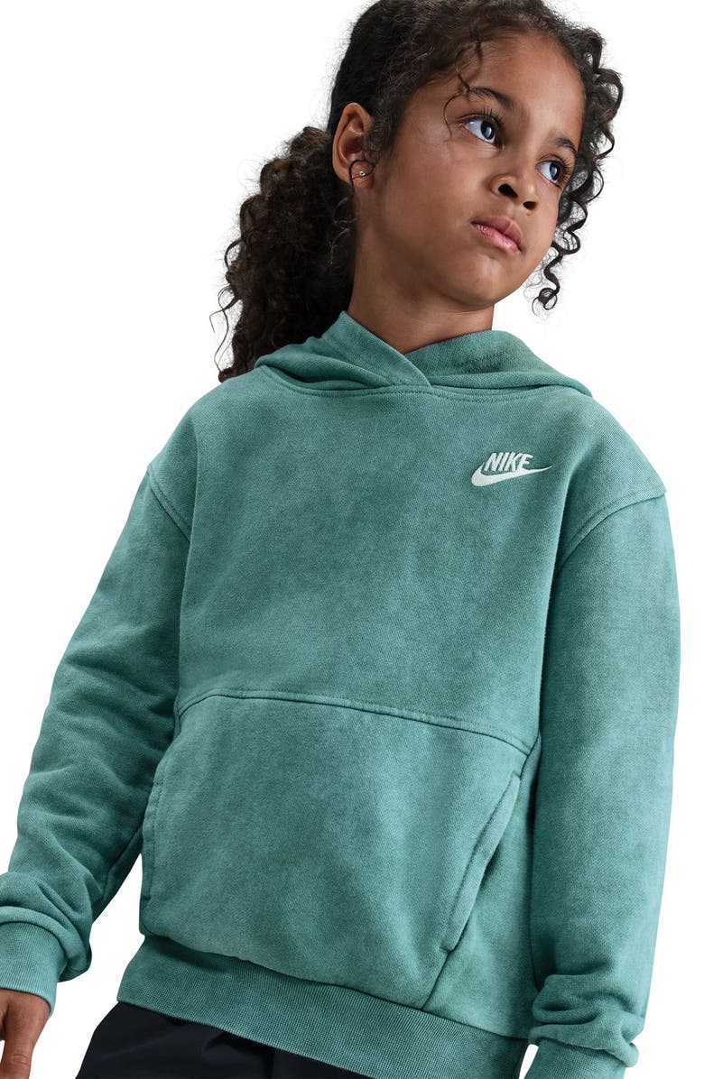 Nike Kids' Cotton Blend Fleece Hoodie, Alternate, color, Bicoastal/ White