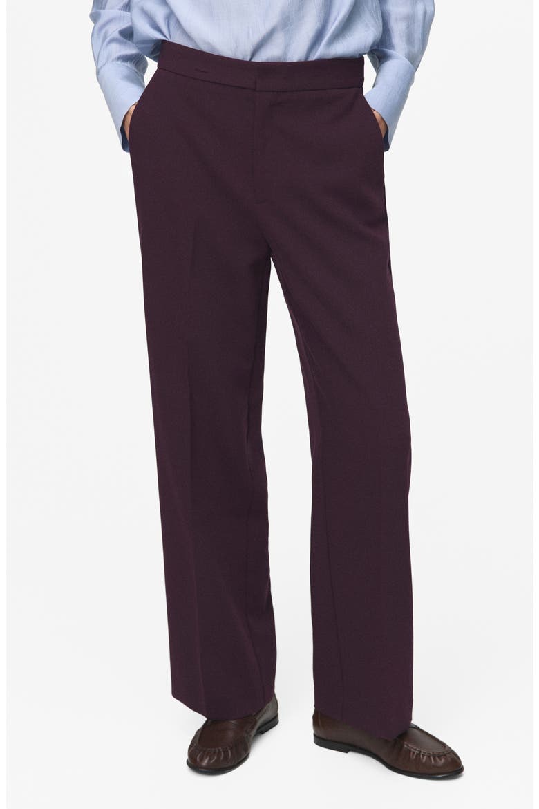High Waist Straight Leg Pants, Main, color, PLUM