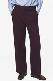 MANGO High Waist Straight Leg Pants