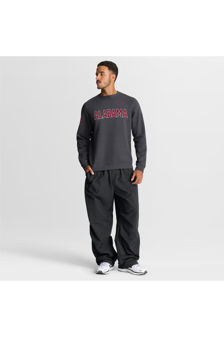 Men's Nike Anthracite Alabama Crimson Tide 2026 Sideline Club Sweatshirt, Alternate, color, Anthracite