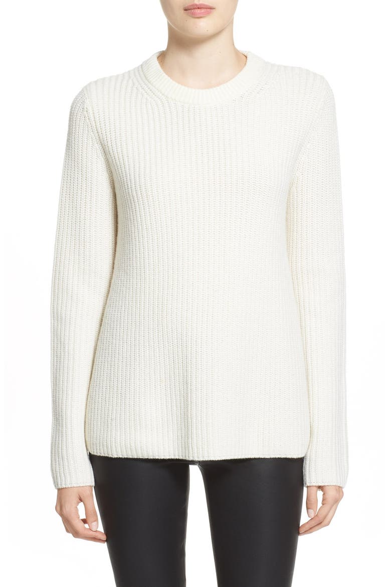 'Barda' Ribbed Wool & Cashmere Pullover, Main, color, IVORY