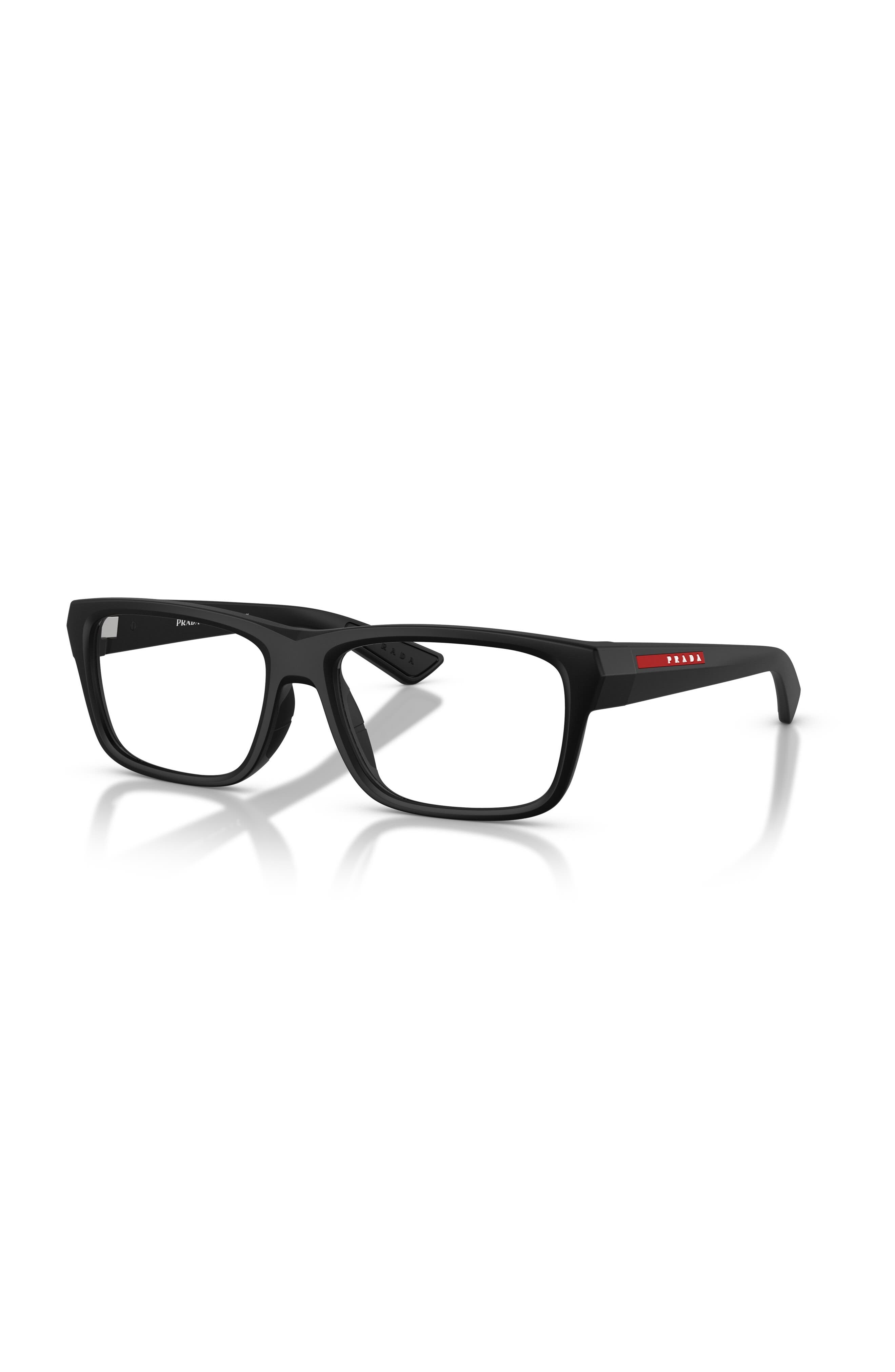 Prada Linea Rossa 54mm Rectangle optical glasses in Black at Nordstrom