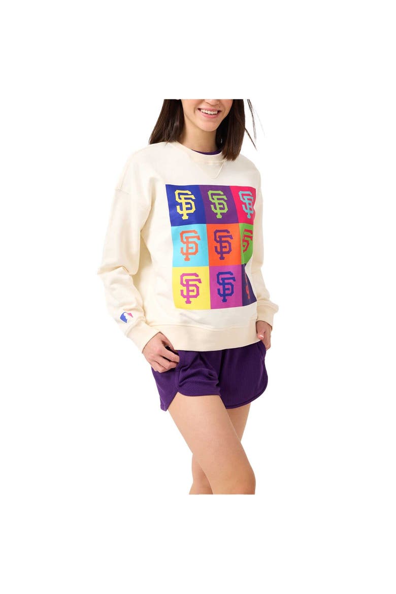 Women's Terez Cream San Francisco Giants Classic Oversized Pullover Sweatshirt, Main, color, Cream