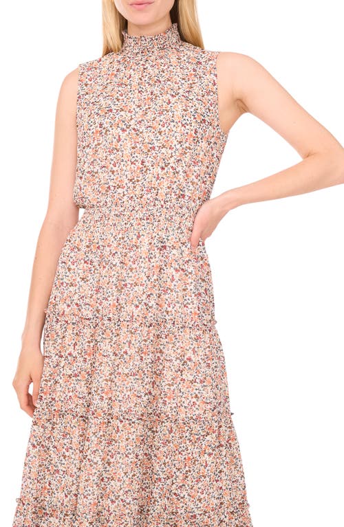 1.state Smocked Tiered Maxi Dress In Neutral