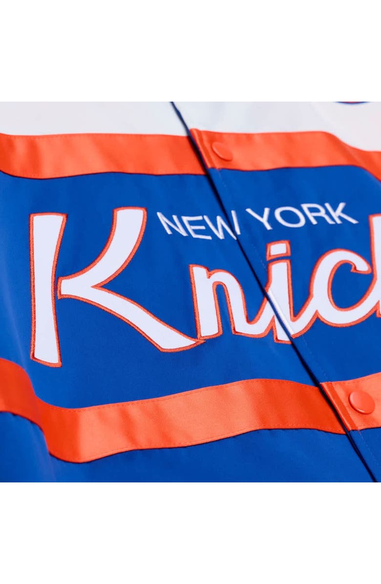 Mitchell & Ness Men's Mitchell & Ness  Royal New York Knicks Hardwood Classics Head Coach Lightweight Satin Full-Snap Jacket, Alternate, color, Royal