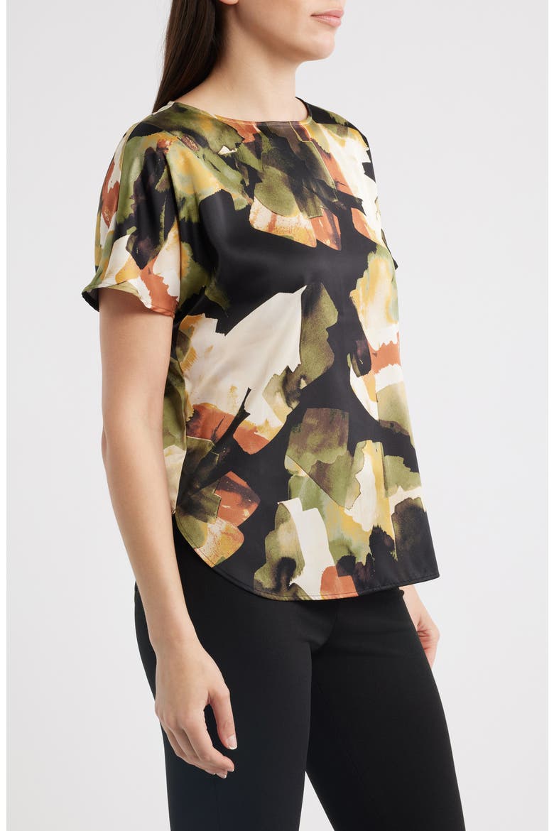 Abstract Print Short Sleeve Top, Alternate, color, BAY LEAF MULTI