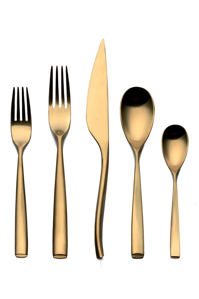 Arte 5-Piece Place Setting, Main, color, BRUSHED STAINLESS GOLD