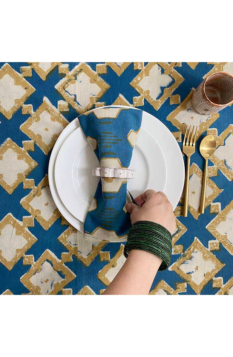 Ichcha Modern Block Print Cloth Napkins, Alternate, color, Blue