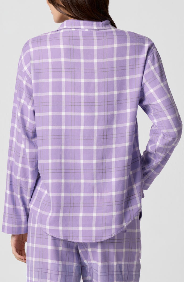 Florence by Mills Cozy Flannel Sleep Shirt, Alternate, color, Multi Lavendar Plaid