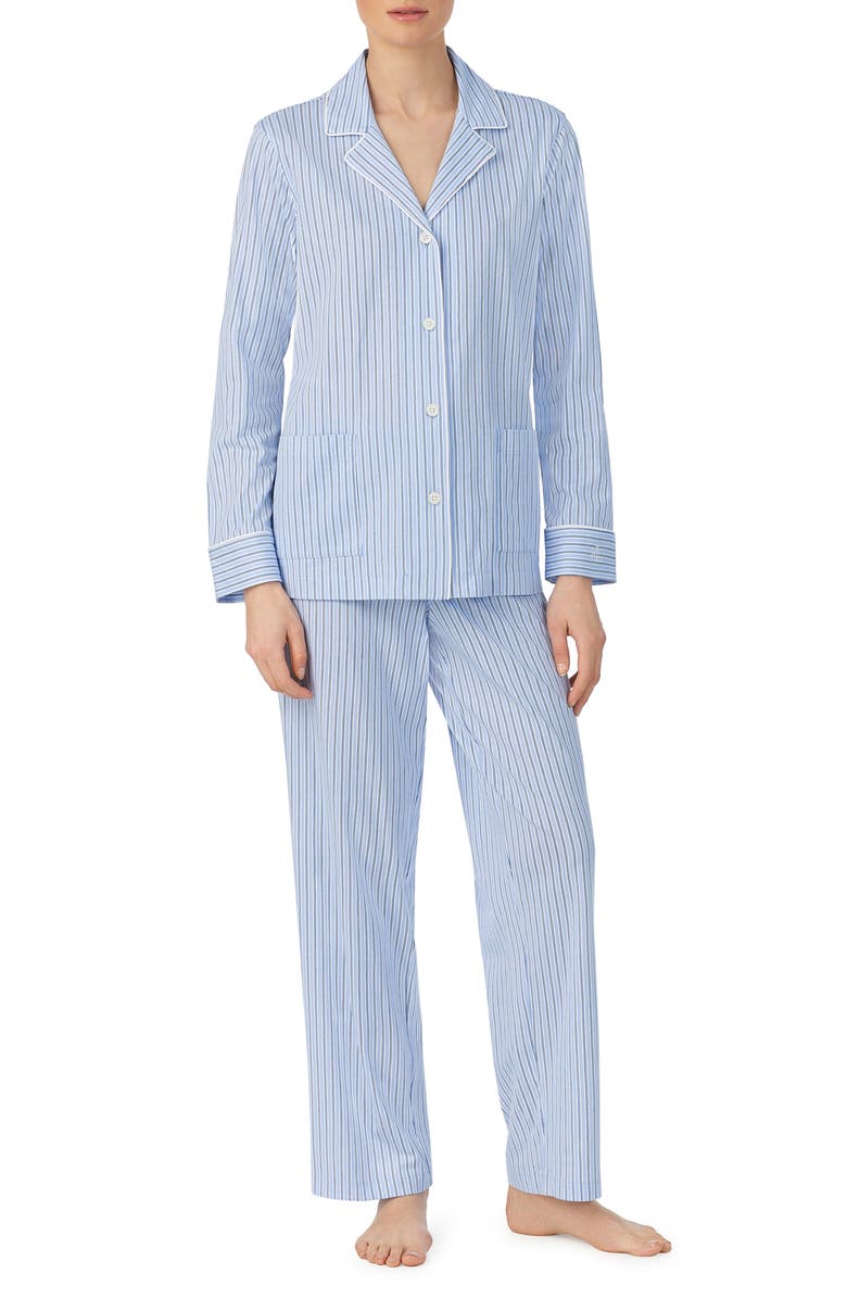 Lauren Ralph Lauren Stripe Cotton Pajamas, Main, color, 