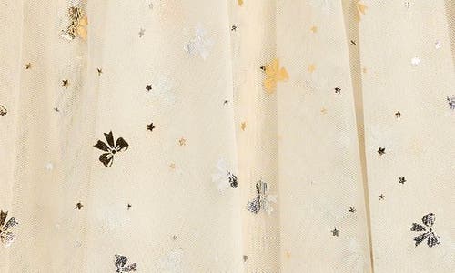 Zunie Kids' Foil Flutter Sleeve Dress In Neutral
