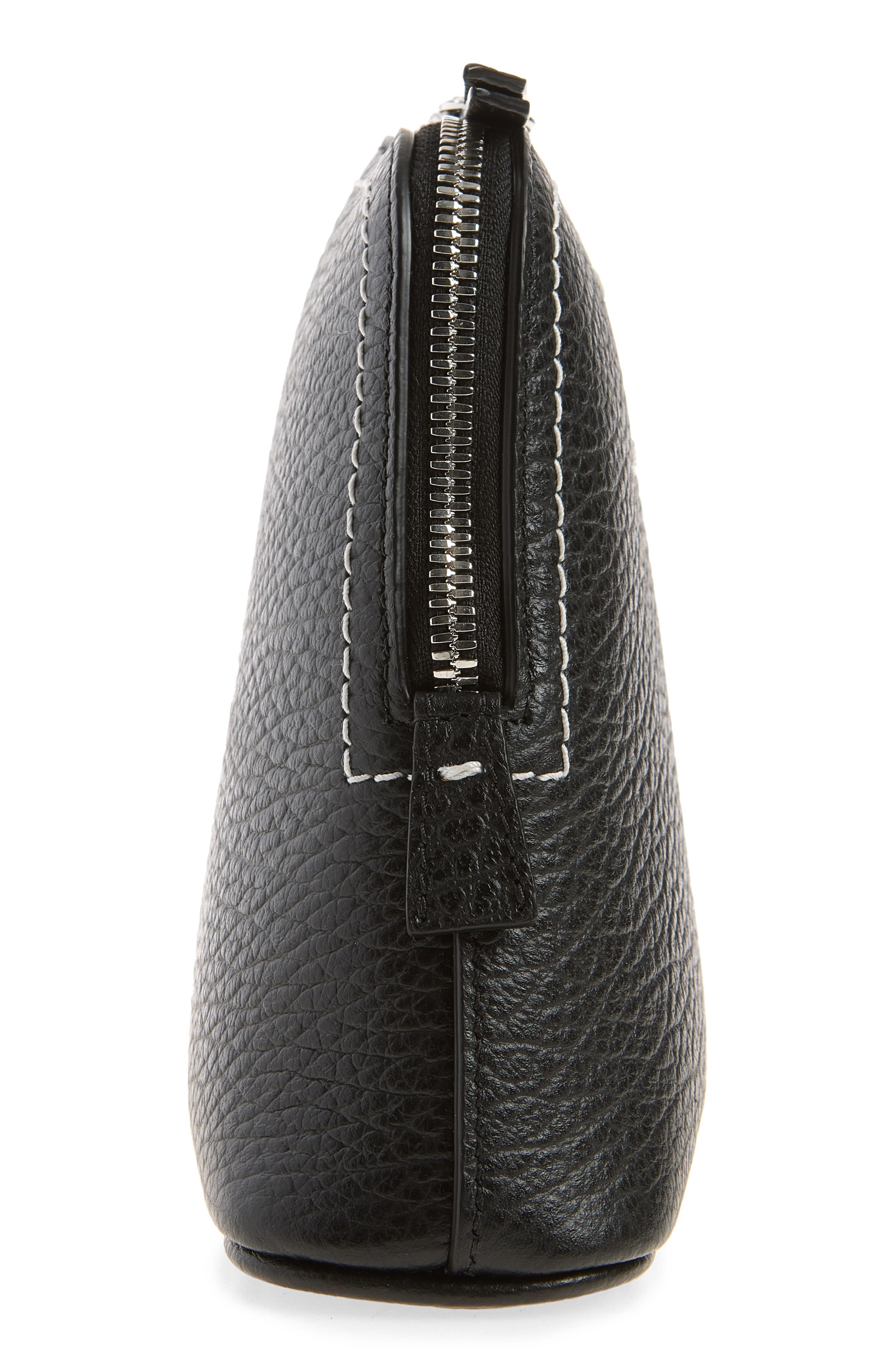 5AC Beauty Leather Pouch, Alternate, color, BLACK