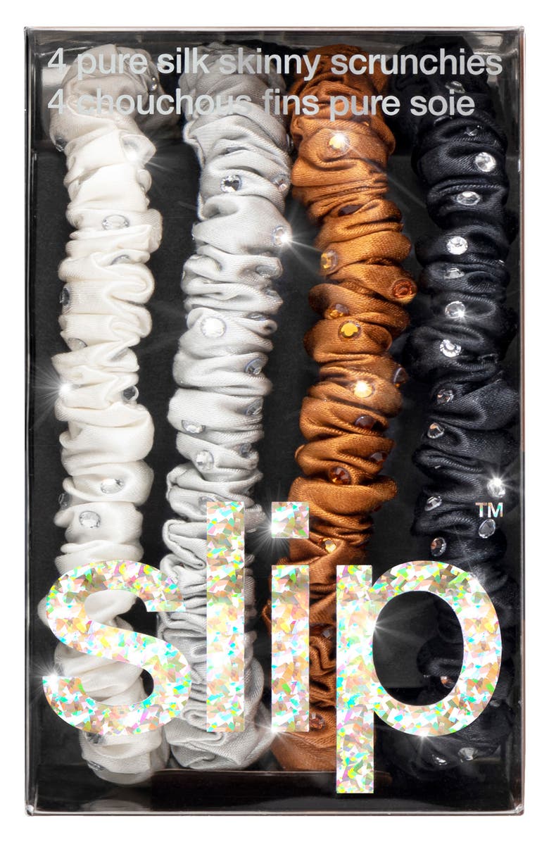 slip Disco Pure Silk Skinny Scrunchie Set, Alternate, color,
