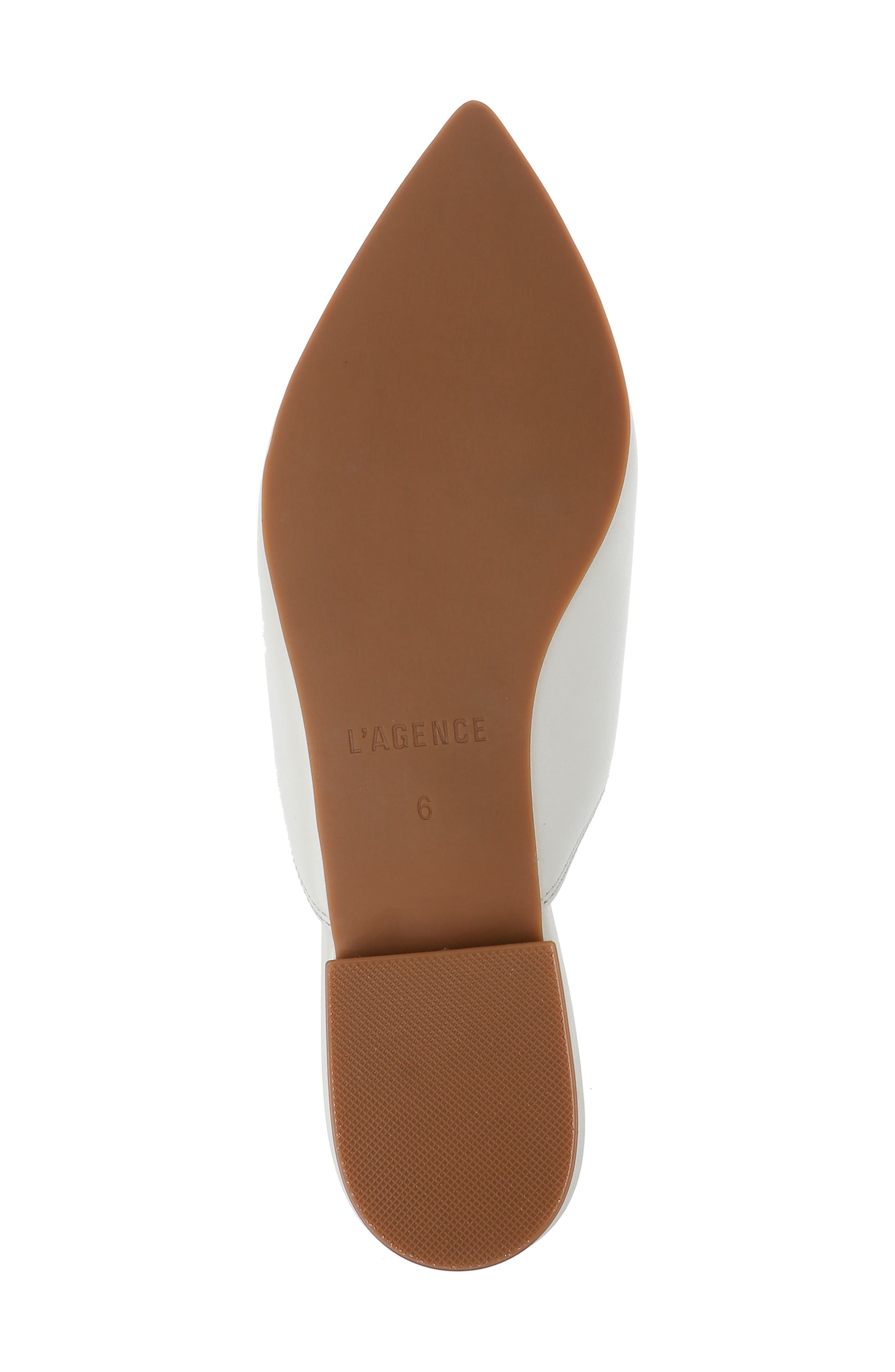 L'AGENCE Barbe II Pointed Toe Kiltie Fringe Loafer Mule, Alternate, color, Pearl Leather