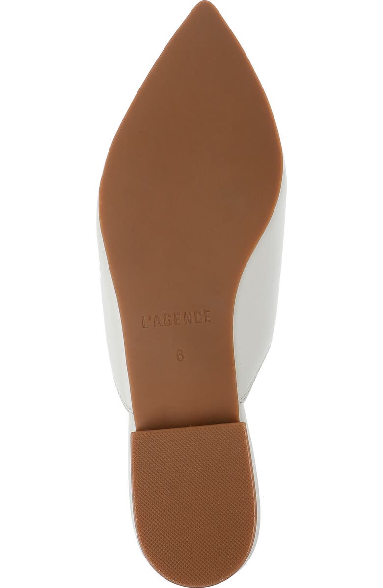 L'AGENCE Barbe II Pointed Toe Kiltie Fringe Loafer Mule, Alternate, color, Pearl Leather