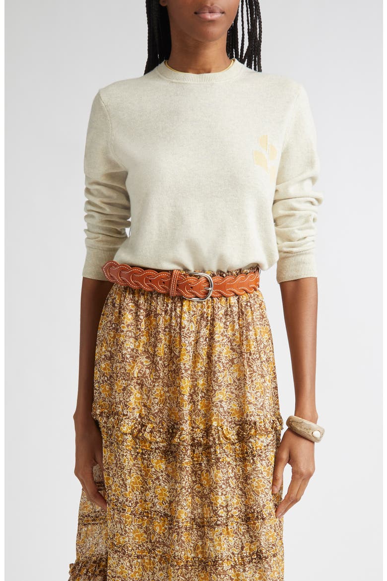 Lanta Cotton & Wool Sweater, Main, color, LIGHT GREY/ LIGHT YELLOW